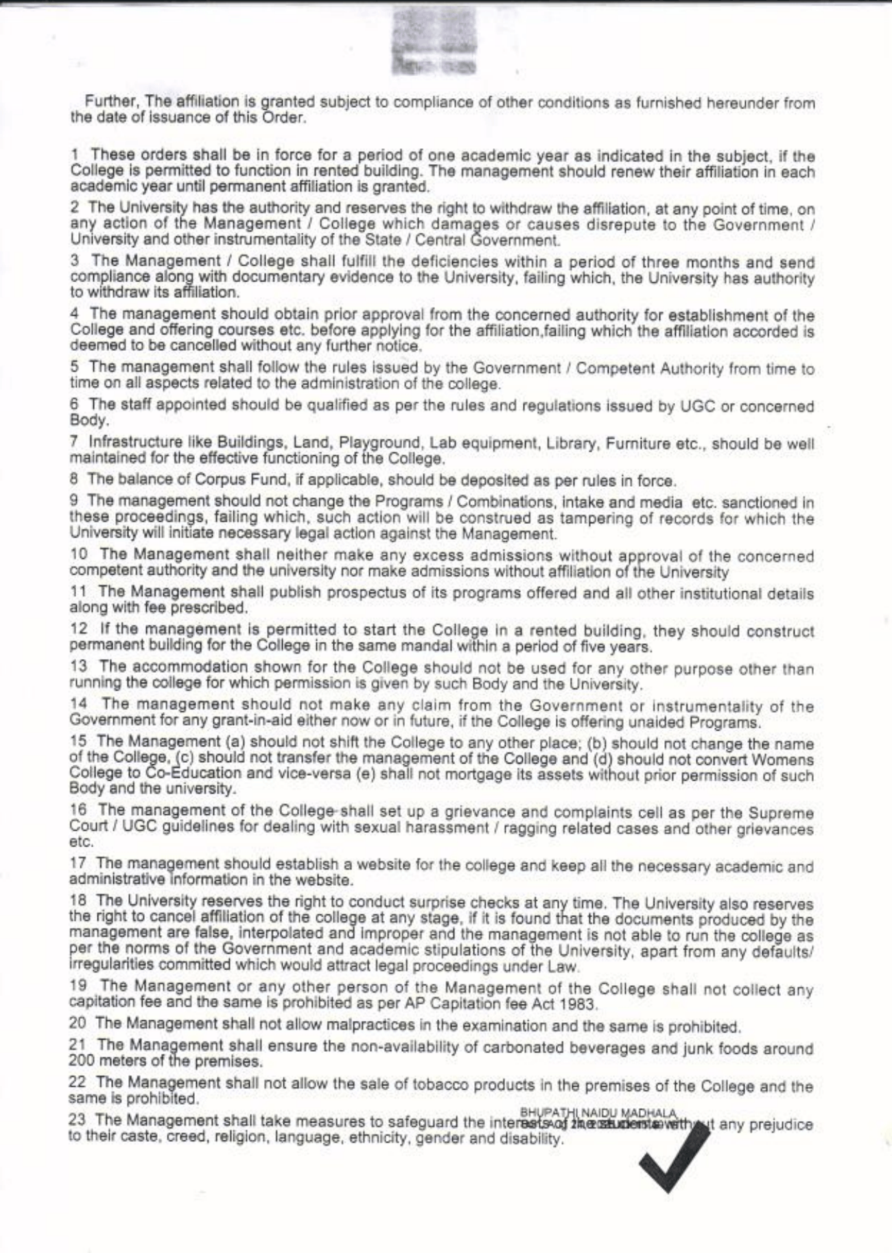 AFFILIATION ORDER 25-26-3